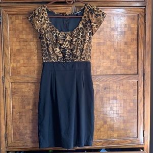 Express Cheetah Ruffle Dress